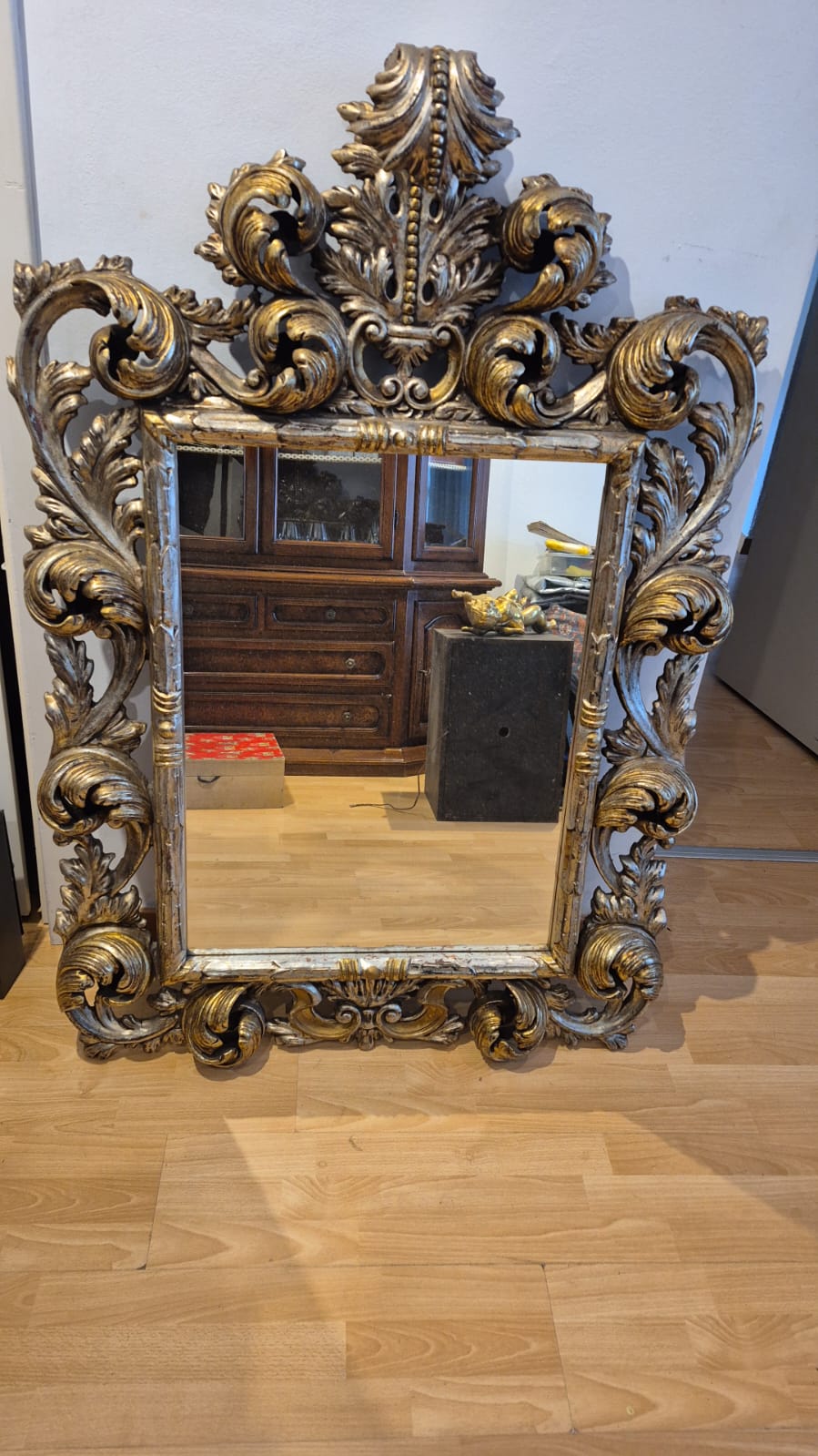 SPECCHIO CORNICE LEGNO INTARSIATO